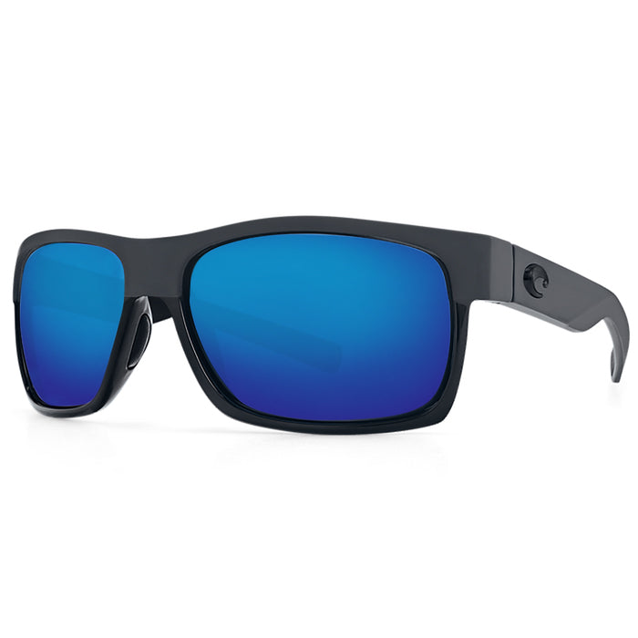 Costa del Mar HALF MOON Blue Mirror 580G - Shiny Black/Matte Black Sunglasses