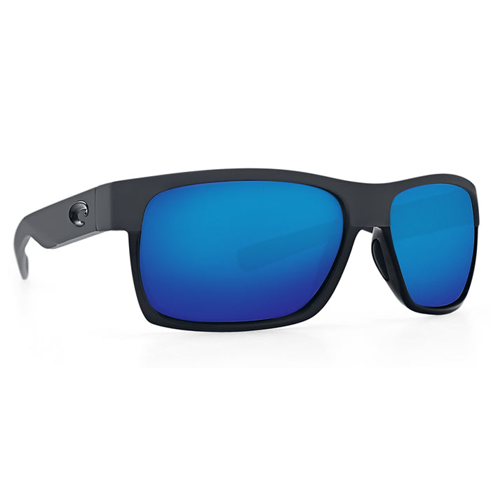 Costa del Mar HALF MOON Blue Mirror 580G - Shiny Black/Matte Black Sunglasses