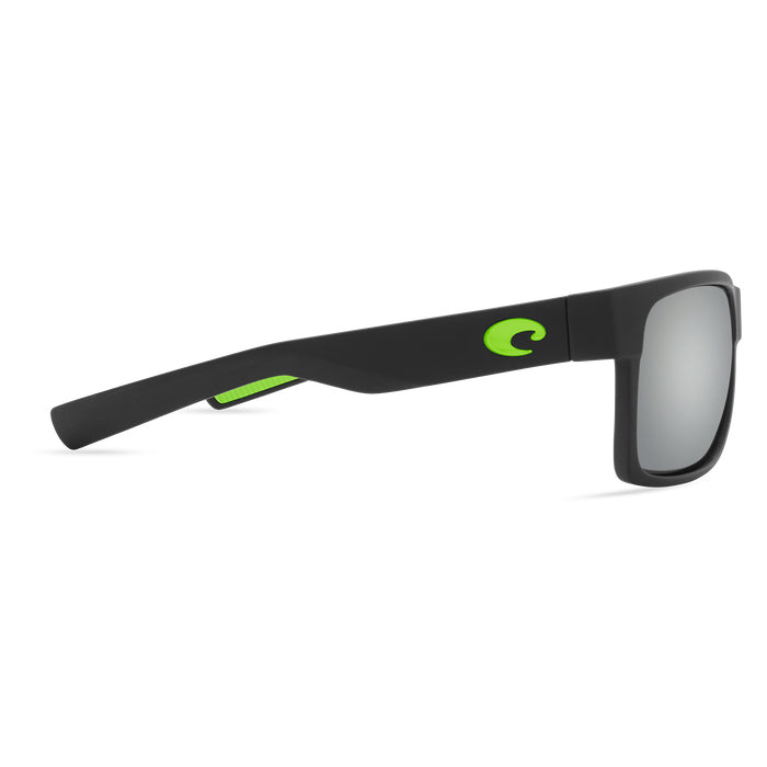 Costa del Mar HALF MOON Gray Silver Mirror 580G - Matte Black w/Green Logo Sunglasses