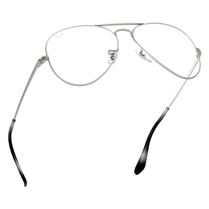 Rayban AVIATOR Matt Silver - Clear Lens Eyeglasses Specs Appeal Optical Miami