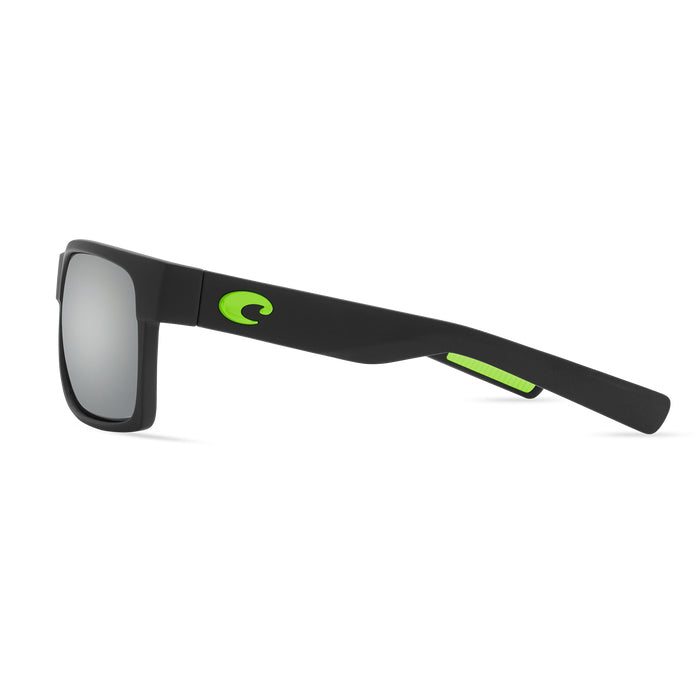 Costa del Mar HALF MOON Gray Silver Mirror 580G - Matte Black w/Green Logo Sunglasses