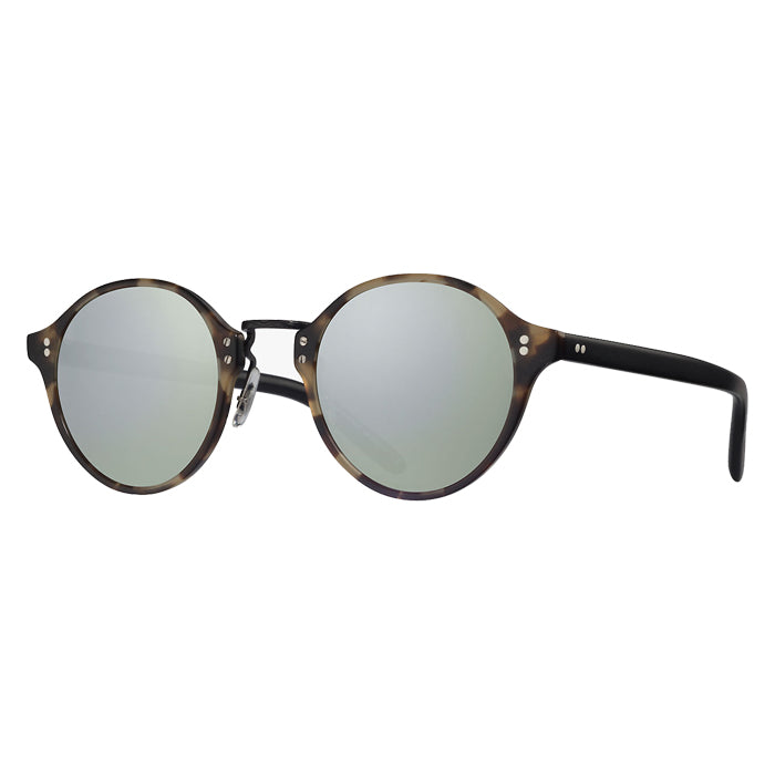 Oliver Peoples OP-1955 Semi-matte Hickory Tortoise/matte Black - Silver Mirror Specs Appeal Optical Miami Sunglasses
