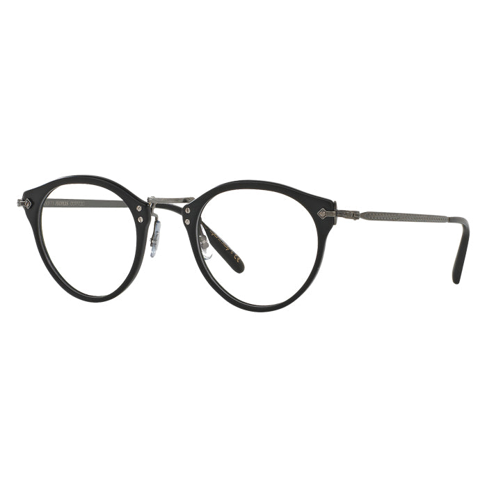 Oliver Peoples OP-505 Semi-matte Black/antique Pewter - Clear Lens Eyeglasses Specs Appeal Optical Miami