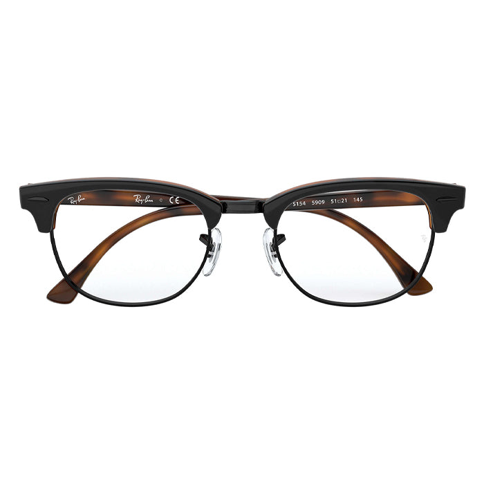 Rayban CLUBMASTER Tortoise/cream - Clear Lens Eyeglasses Specs Appeal Optical Miami