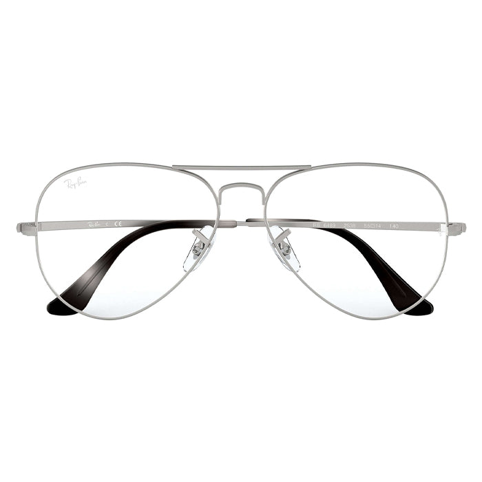 Rayban AVIATOR Matt Silver - Clear Lens Eyeglasses Specs Appeal Optical Miami