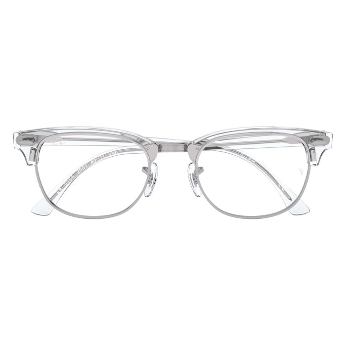 Rayban CLUBMASTER White Transparent - Clear Lens Eyeglasses Specs Appeal Optical Miami