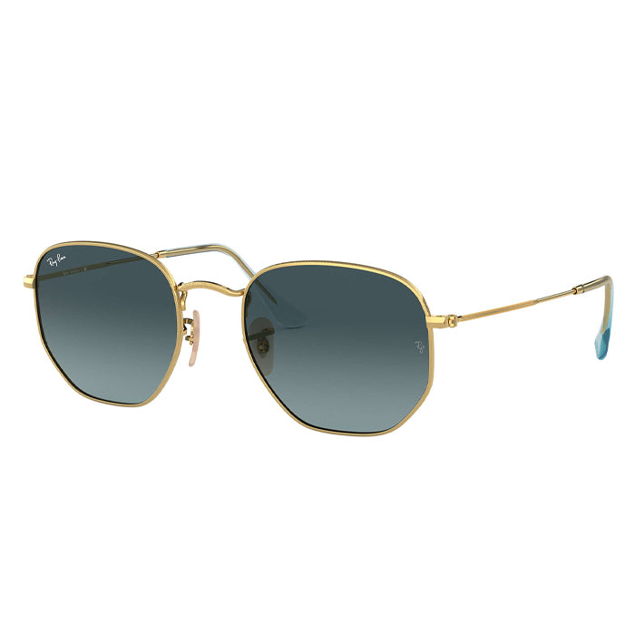 Rayban HEXAGONAL FLAT LENSES Gold - Blue Gradient Sunglasses Specs Appeal Optical Miami Sunglasses