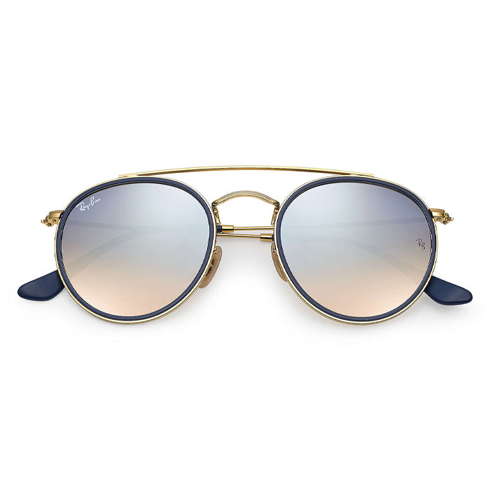 Rayban ROUND DOUBLE BRIDGE Gold - Silver Gradient Flash Sunglasses Specs Appeal Optical Miami Sunglasses
