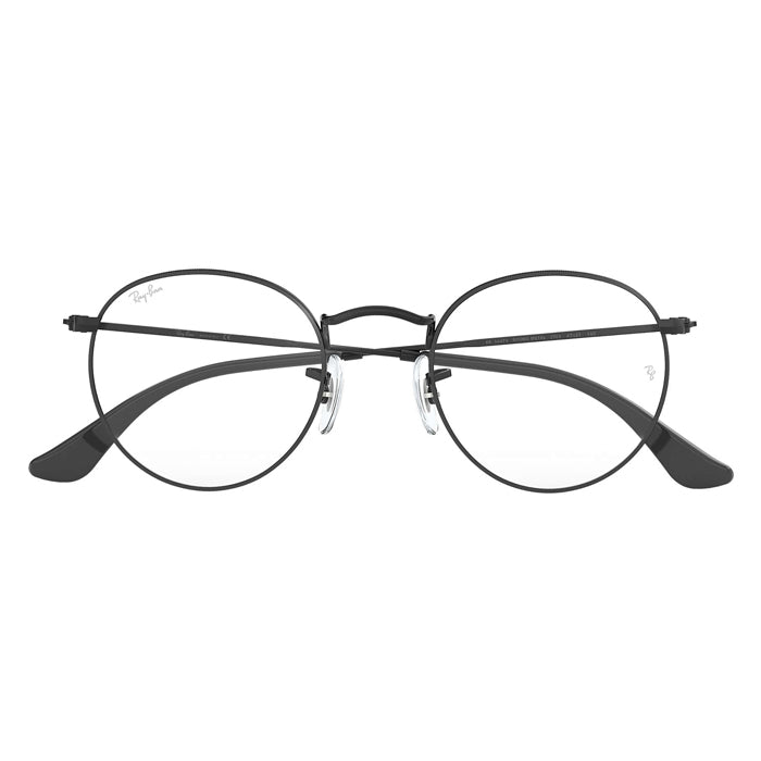Rayban ROUND METAL Matte Black - Clear Lens Eyeglasses Specs Appeal Optical Miami