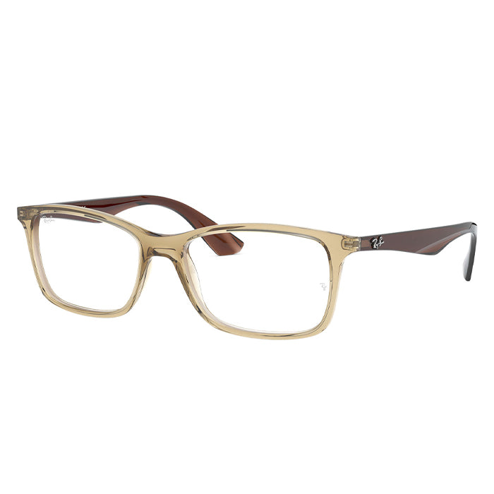 Rayban RX7047 Light Brown, Brown - Clear Lens Eyeglasses Specs Appeal Optical Miami
