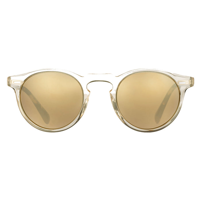 Oliver Peoples Gregory Peck Buff DTB Gold Mirror 47 Specs Appeal Optical Miami Sunglasses